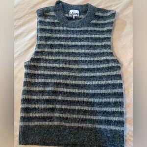 Ganni Simons Striped Sweater Vest S